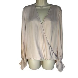 DO+BE Pink Wrap Blouse with Dolman Sleeves sz S